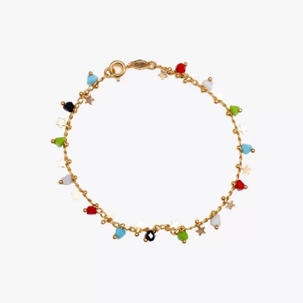 Pulseira Com Pequenas Estrelas e Pedras